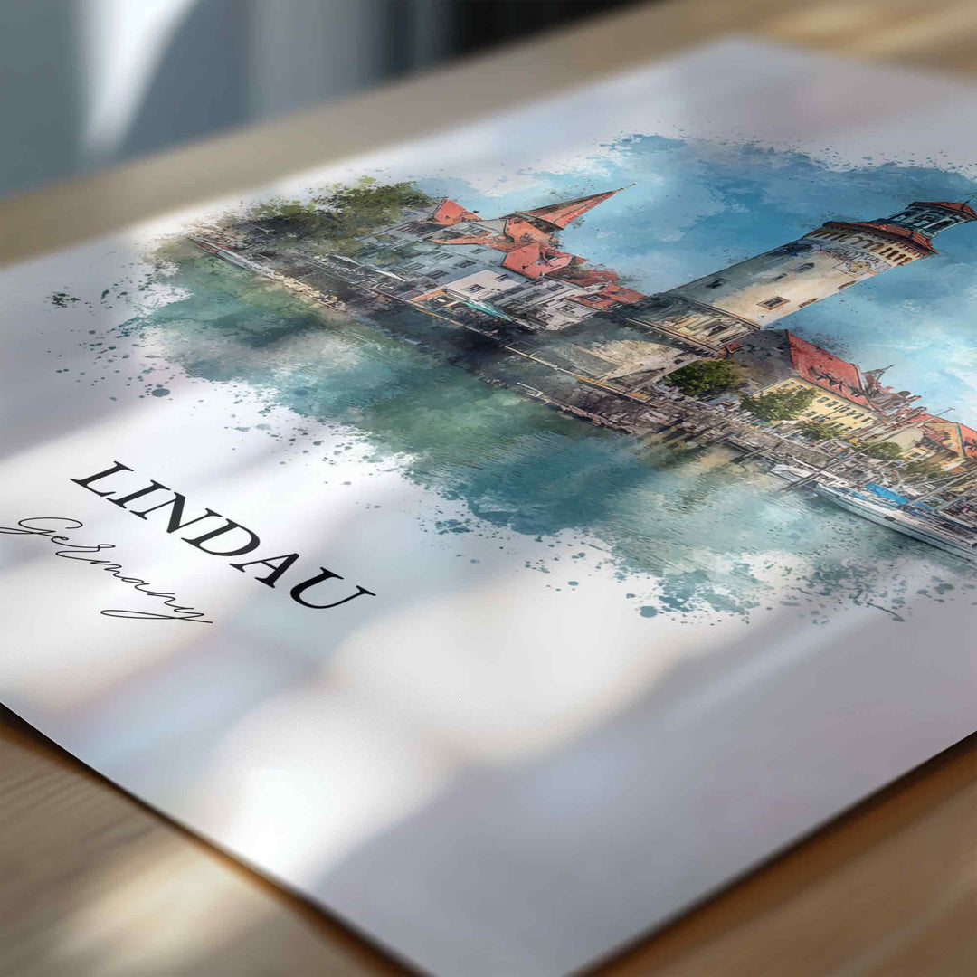 Lindau, Germany – Watercolor Art Print