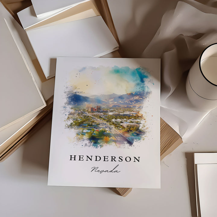 Henderson NV wall art - Nevada, Henderson print, Henderson Nevada Wedding gift, Birthday present, Custom Text, Perfect Gift