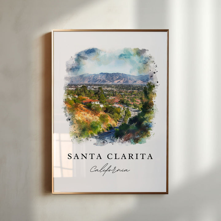 Santa Clarita wall art - California, Santa Clarita print, Santa Clarita CA Wedding gift, Birthday present, Custom Text, Perfect Gift