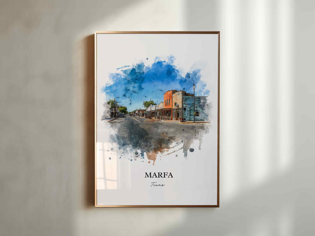 Marfa, Texas – Watercolor Art Print