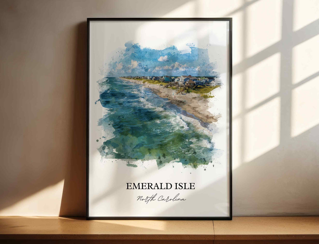 Emerald Isle, North Carolina – Watercolor Art Print