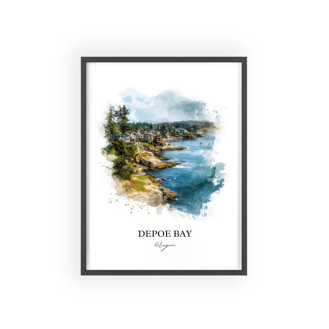 Depoe Bay, Oregon – Watercolor Art Print