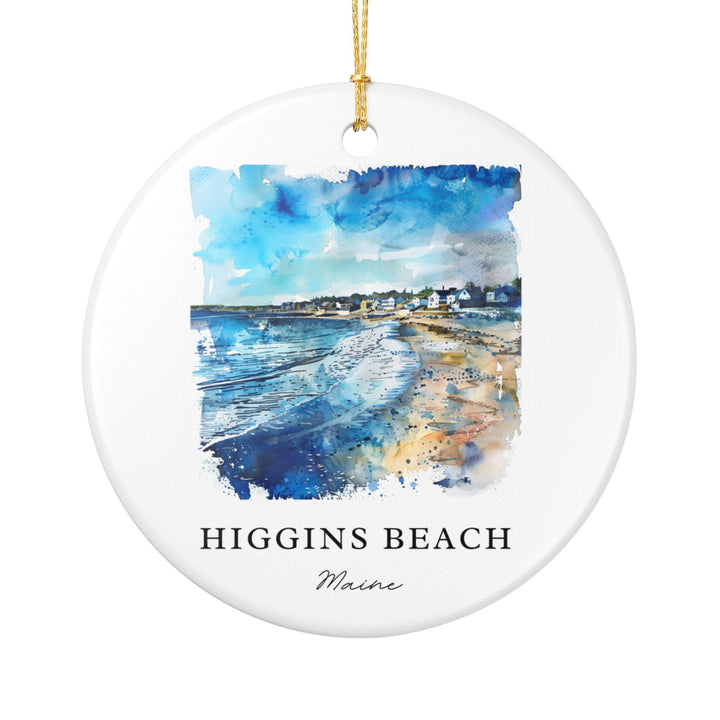 Higgins Beach Ornament: Unique Higgins Beach Souvenir, Higgins Beach ME Xmas Decor, and Authentic Maine Gift
