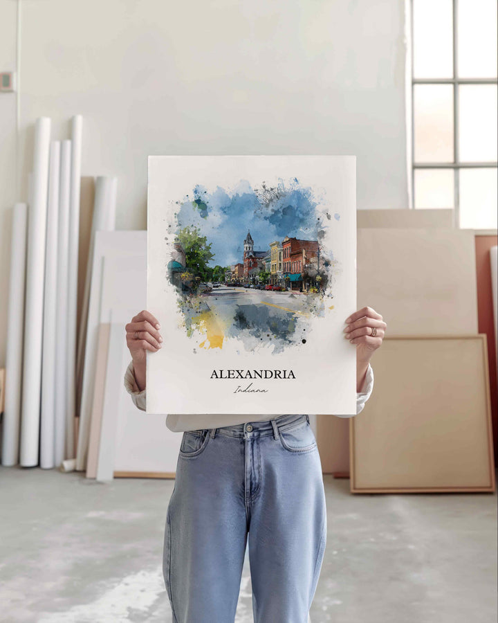 Alexandria, Indiana – Watercolor Art Print