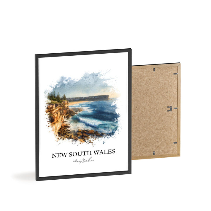 New South Wales Wall Art, Australia Print, Australia Watercolor Art, New South Wales Gift, Travel Print, Travel Poster, Housewarming Gift