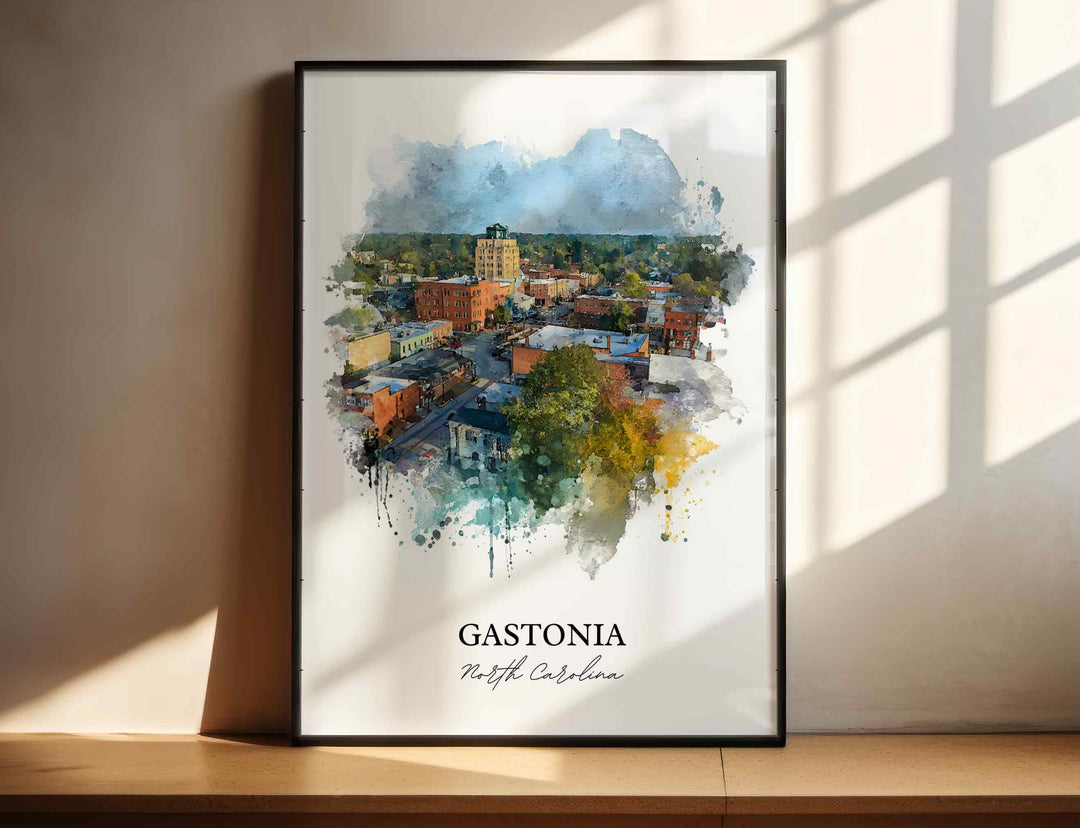 Gastonia, North Carolina – Watercolor Art Print
