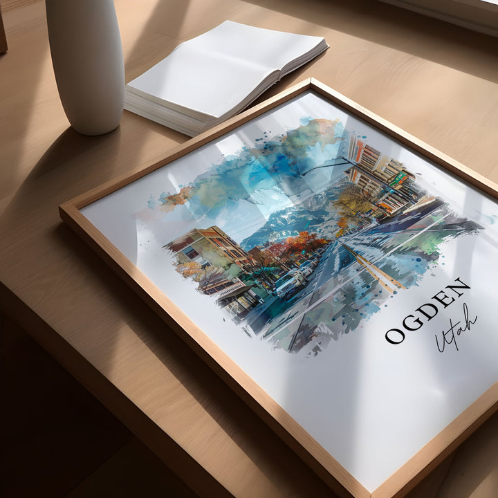 Ogden Utah Wall Art, Ogden Print, Ogden Utah Watercolor, Snowbasin Utah Gift,