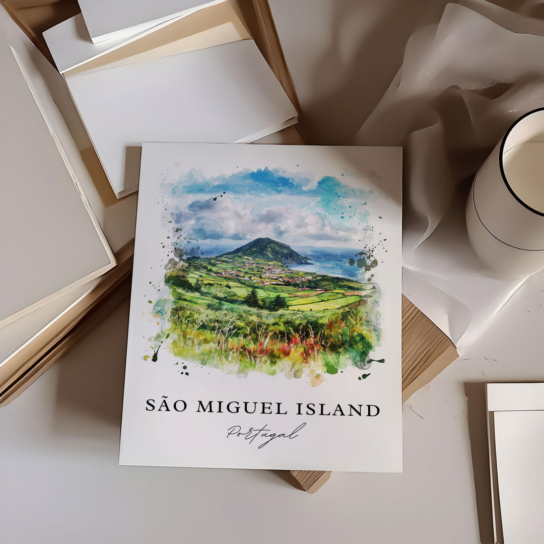 São Miguel Island, Portugal – Watercolor Art Print