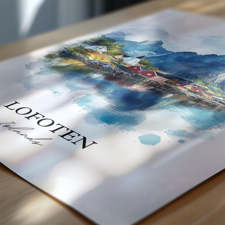 Lofoten Islands Wall Art, Vestvagoya Island Print, Norway Watercolor, Lofoten Islands Gift, Travel Print, Travel Poster, Housewarming Gift
