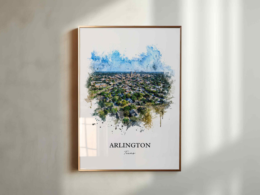 Arlington, Texas – Watercolor Art Print