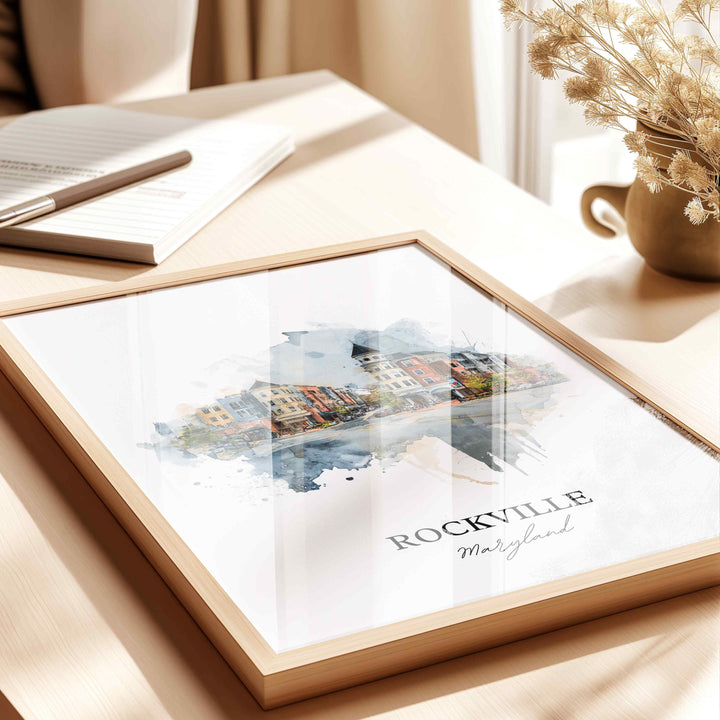 Rockville, Maryland, USA – Watercolor Art Print