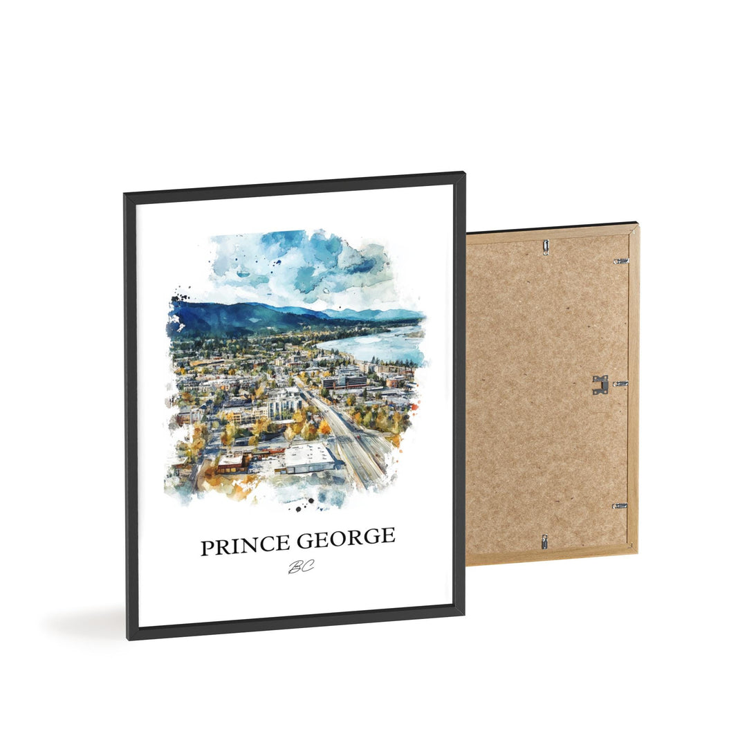 Prince George, Canada – Watercolor Art Print