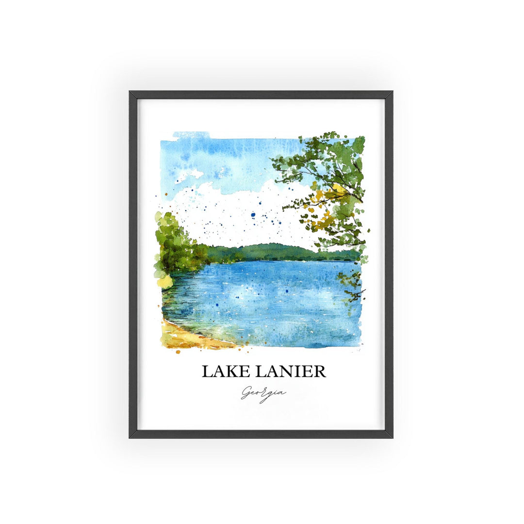 Lake Lanier Wall Art, Chattahoochee River Print, Georgia Watercolor Art, Lake Lanier Gift, Travel Print, Travel Poster, Housewarming Gift