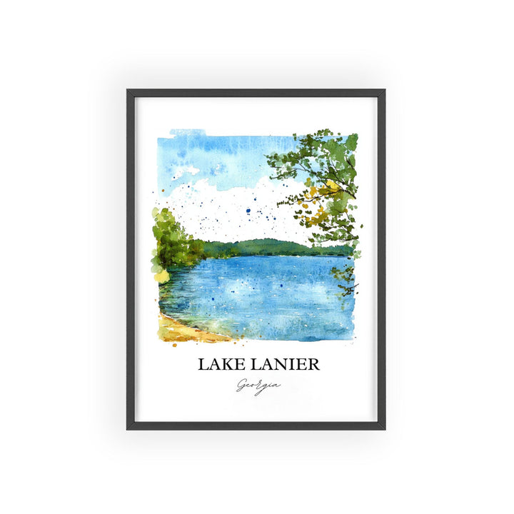 Lake Lanier Wall Art, Chattahoochee River Print, Georgia Watercolor Art, Lake Lanier Gift, Travel Print, Travel Poster, Housewarming Gift
