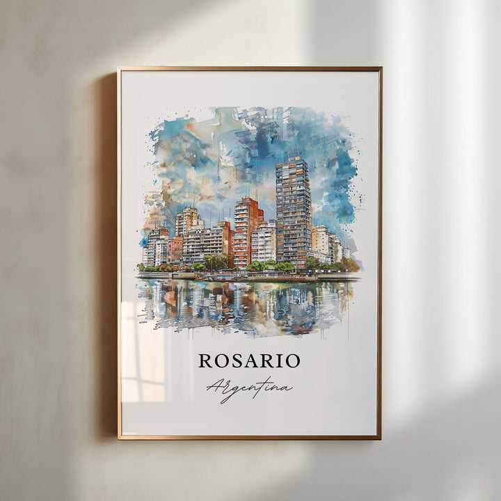 Rosario Argentina Wall Art, Rosario Print, Rosario Watercolor, Rosario Argentina Gift, Travel Poster, Housewarming Gift