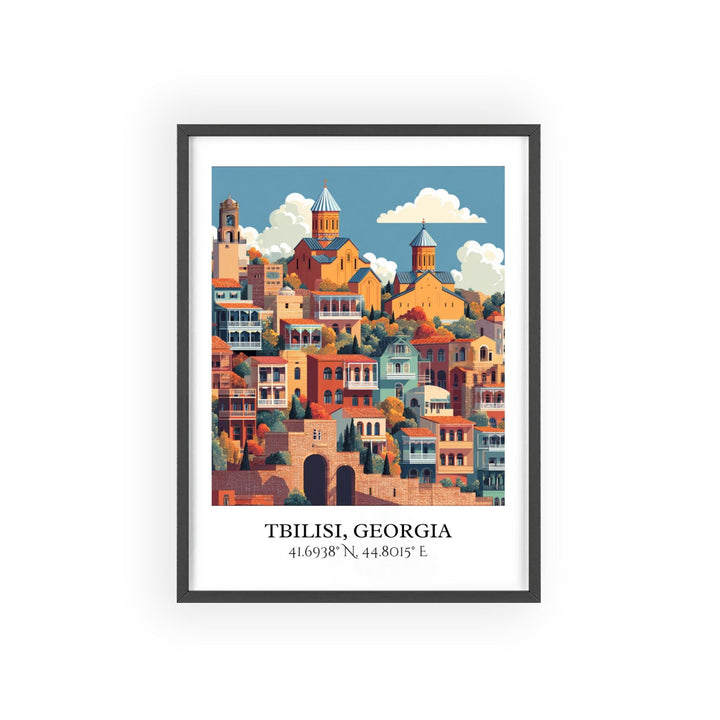 Tbilisi Art, Tbilisi Georgia Retro Travel Art, Georgia Country Decor, Tbilisi Gift, Tbilisi Travel Art, Travel Prints, Housewarming Gift