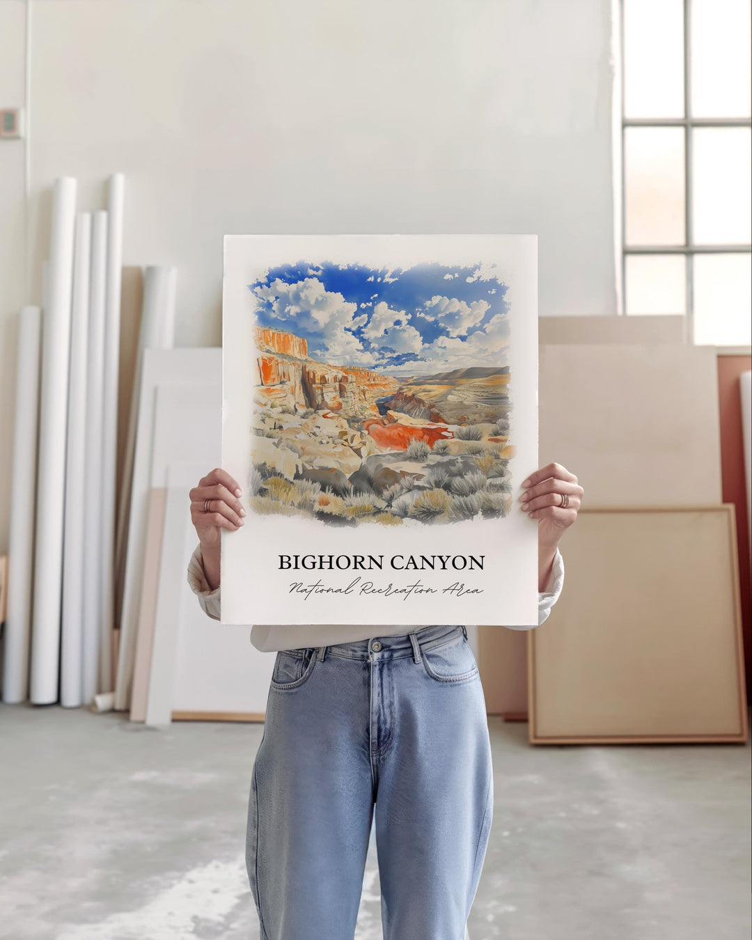 Bighorn Canyon, USA – Watercolor Art Print