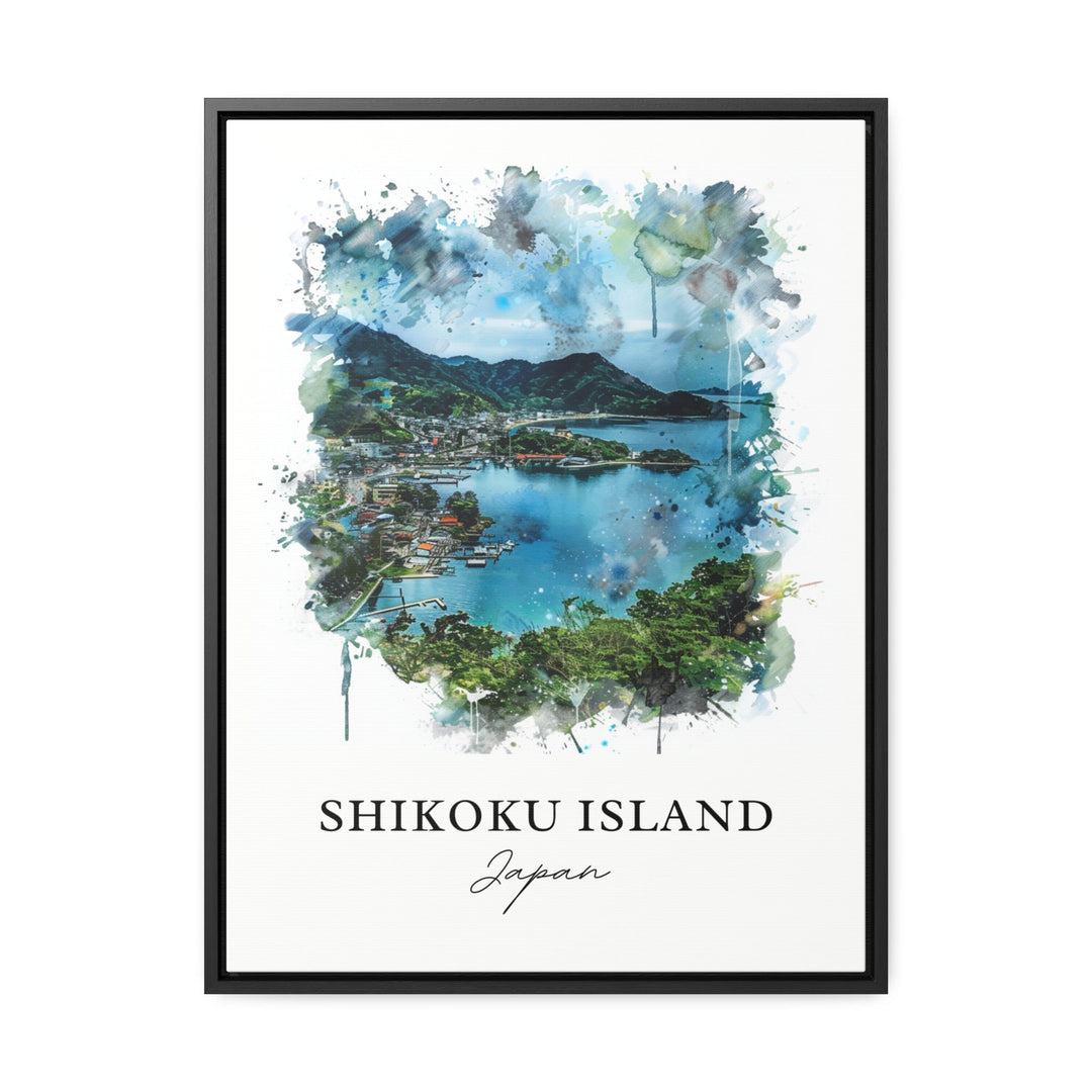 Shikoku Island Wall Art, Japan Prints, Shikoku Island Japan Watercolor, Shikoku Island Gift,