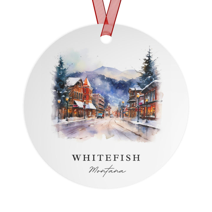 Whitefish MT Ornament: Unique Whitefish Souvenir, Whitefish Xmas Decor, and Authentic Whitefish Montana Gift