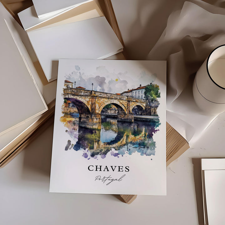 Chaves, Portugal – Watercolor Art Print