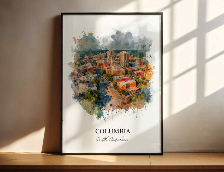 Columbia, South Carolina – Watercolor Art Print