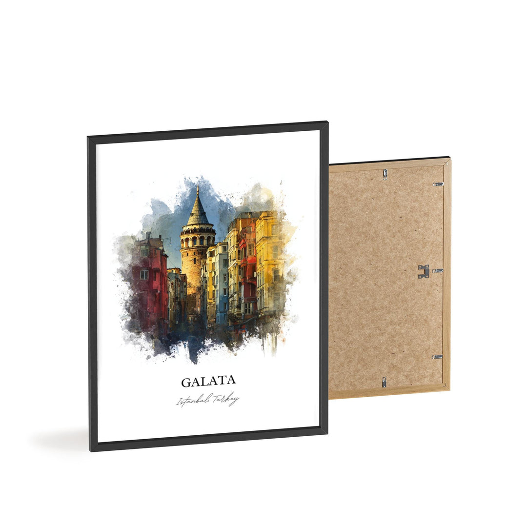 Galata Istanbul Wall Art, Istanbul Print, Istanbul Watercolor Art, Galata Istanbul Gift, Turkey Print, Travel Poster, Housewarming Gift