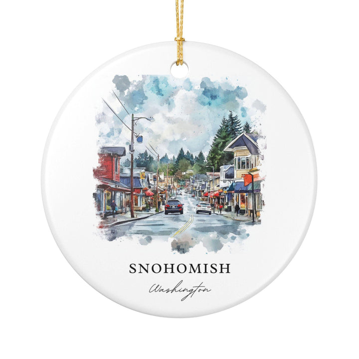 Snohomish Ornament: Unique Snohomish Souvenir, Snohomish WA Xmas Decor, and Authentic Everett WA Gift