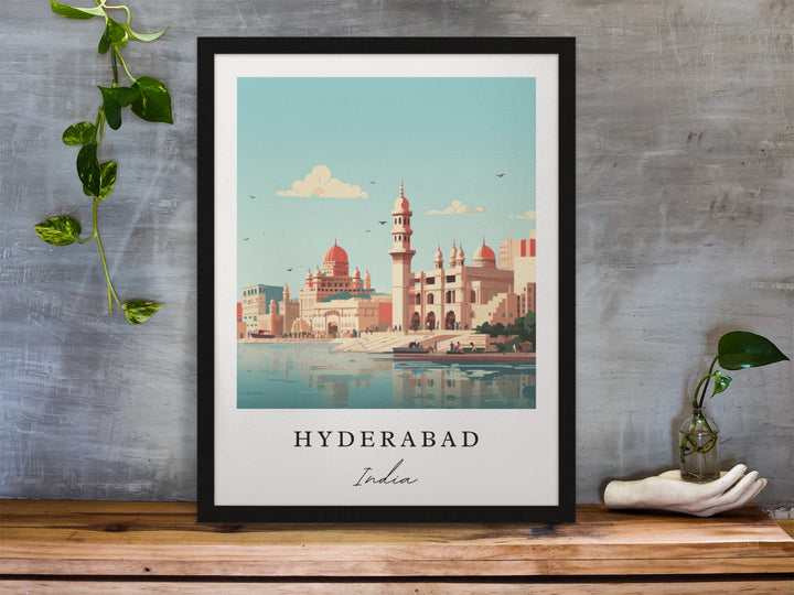 Hyderabad India modern wall art - India, Hyderabad poster, Hyderabad Wedding gift, Birthday present, Custom Text, Personalised Gift