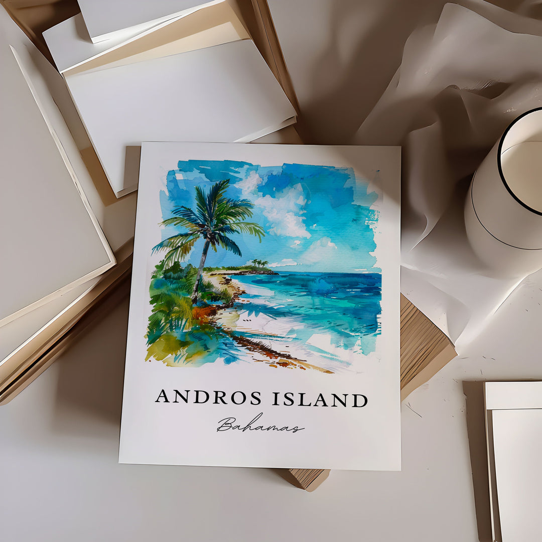 Andros Island Wall Art - Bahamas Print