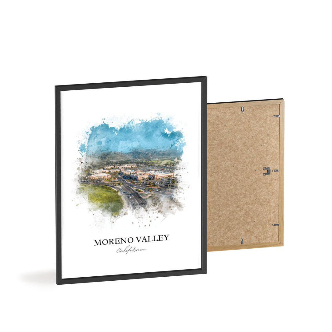 Moreno Valley Art, Riverside County Print, San Bernardino Watercolor Art, Moreno Valley Gift, Travel Print, Travel Poster, Housewarming Gift