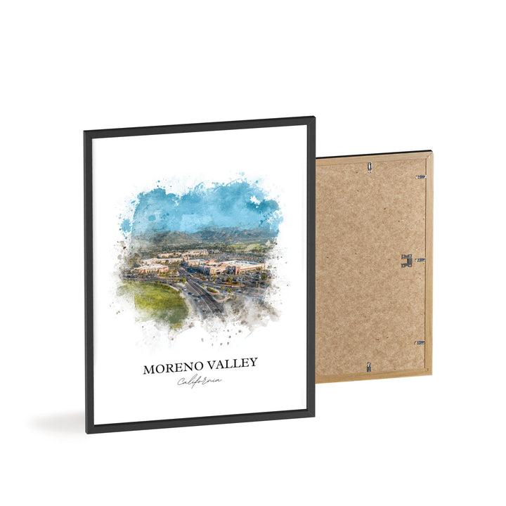Moreno Valley Art, Riverside County Print, San Bernardino Watercolor Art, Moreno Valley Gift, Travel Print, Travel Poster, Housewarming Gift