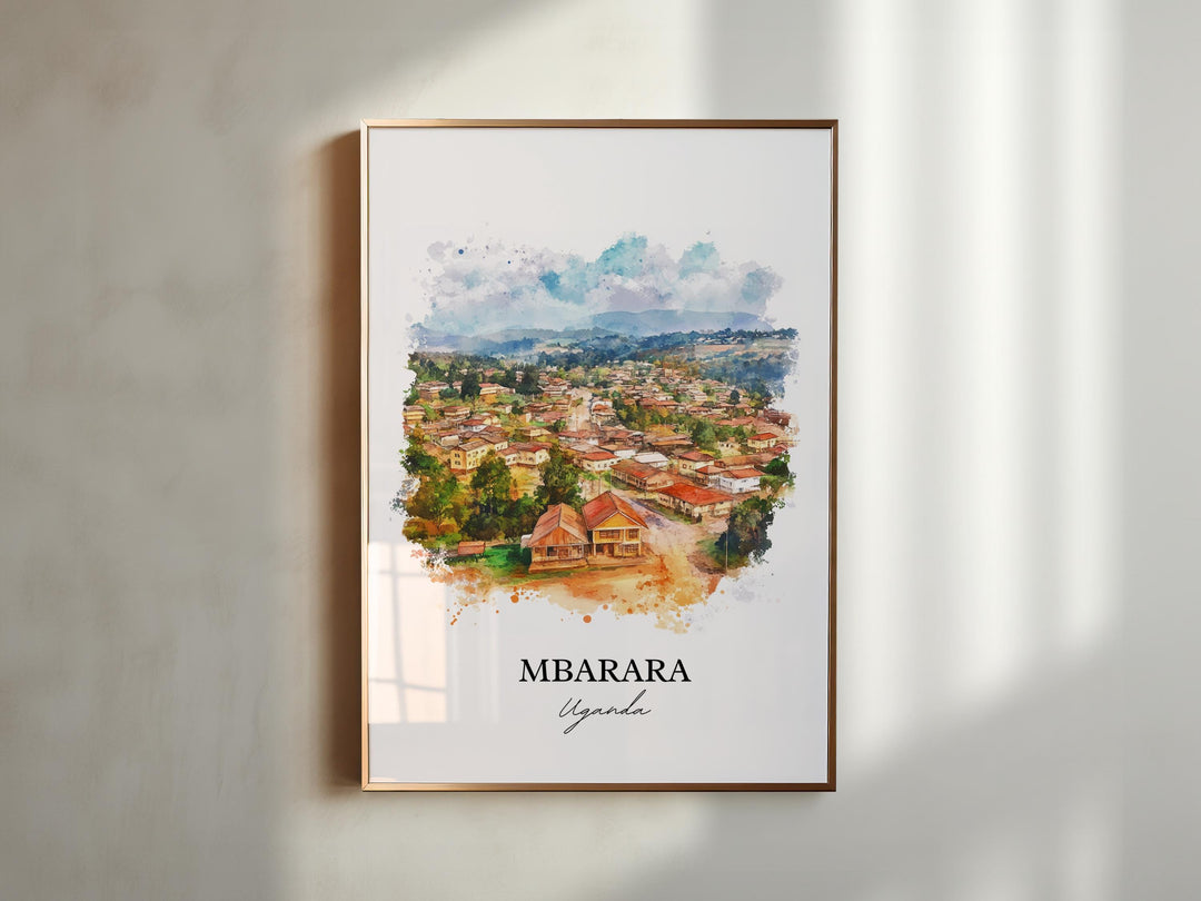 Mbarara Wall Art, Uganda Print, Uganda Watercolor Art, Mbarara Uganda Gift, Travel Print, Travel Poster, Housewarming Gift