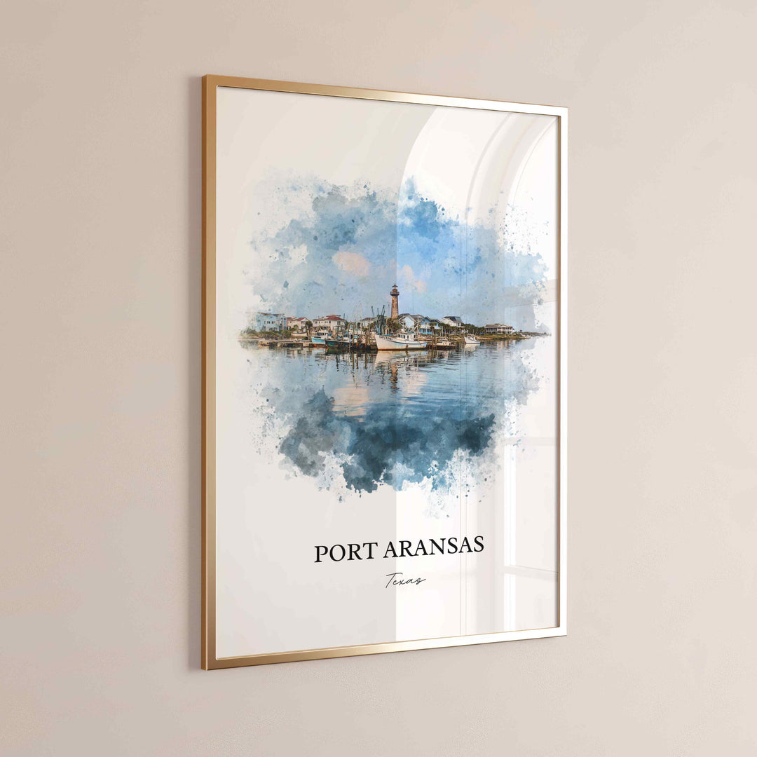 Port Aransas, Texas – Watercolor Art Print