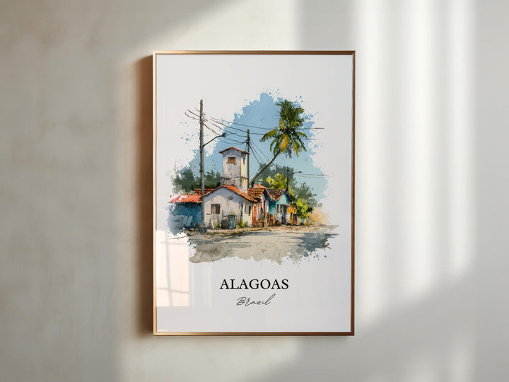 Alagoas Wall Art, Alagoas Print, Alagoas Brazil Watercolor Art, Brazil Gift, Brazil Travel Print, Travel Poster, Housewarming Gift