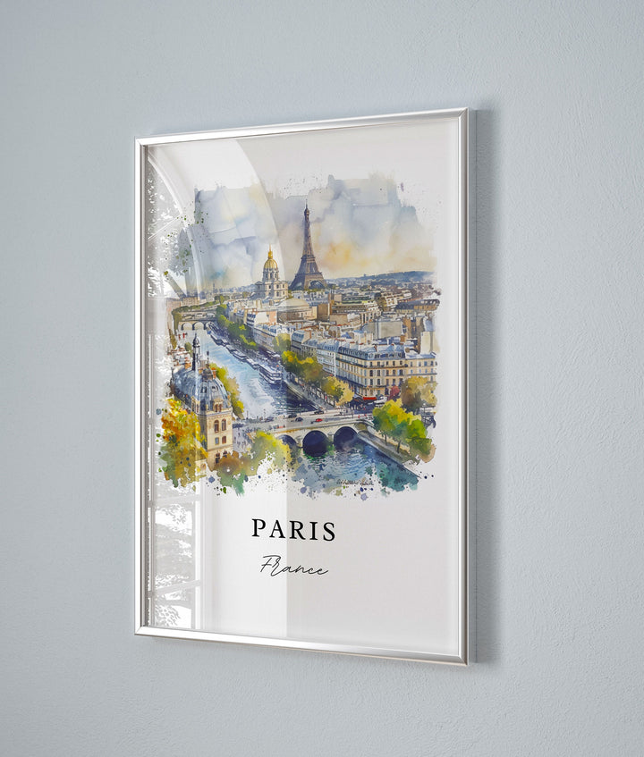 Paris Skyline Art Print, Eiffel Tower Print, Paris Wall Art, France Gift, Travel Print, Travel Poster, Travel Gift, Housewarming Gift