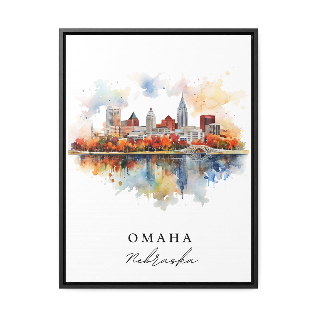 Omaha NE wall art - Nebraska, Omaha poster, Omaha Nebraska Cityscape Wedding gift, Birthday present, Custom Text, Personalized Gift