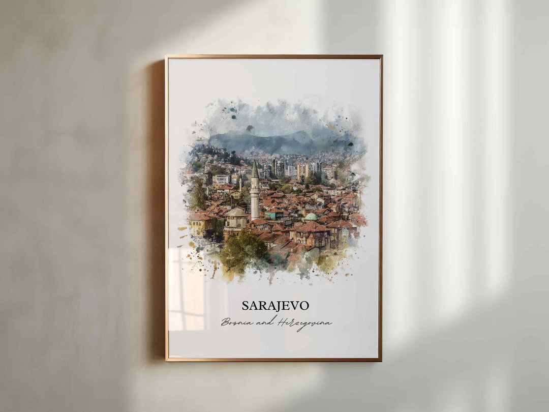 Sarajevo, Bosnia & Herzegovina – Watercolor Art Print