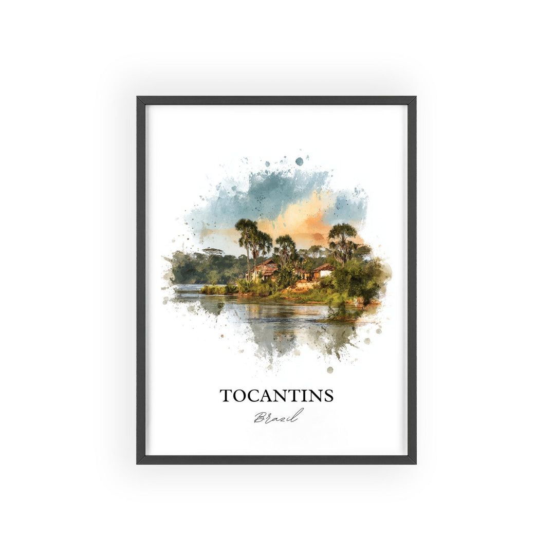 Tocantins Brazil Wall Art, Tocantins Brazil Print, Brazil Watercolor Art, Brazil Gift, Brazil Travel Print, Travel Poster, Housewarming Gift