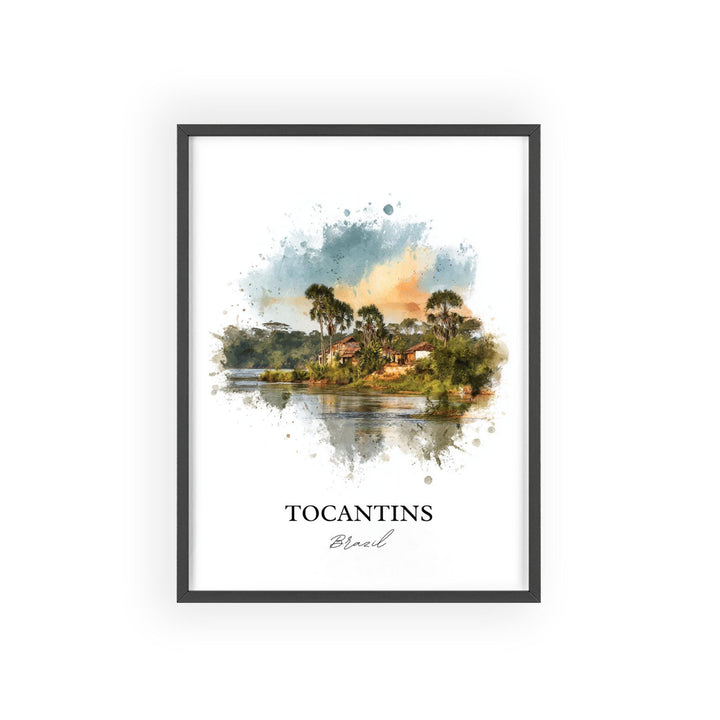 Tocantins Brazil Wall Art, Tocantins Brazil Print, Brazil Watercolor Art, Brazil Gift, Brazil Travel Print, Travel Poster, Housewarming Gift