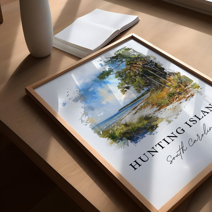 Hunting Island SC Art, Hunting Island Print, Beaufort Watercolor Art, Hunting Island Gift,