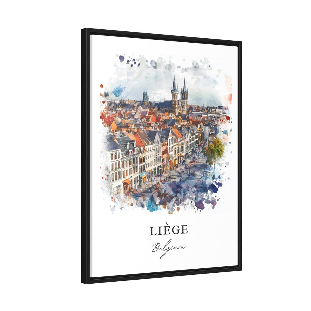 Liege Belgium Wall Art, Liege Print, Liege Watercolor Art, Liege Belgium Gift,