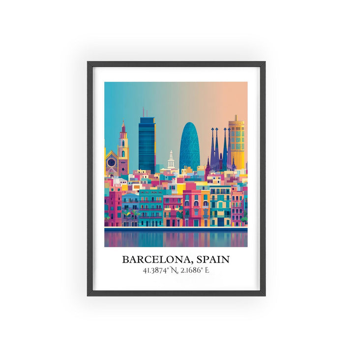 Barcelona Art, Barcelona Retro Travel Art, Barcelona Home Decor, Barcelona Gift, Spain Travel Art, Travel Prints, Housewarming Gift