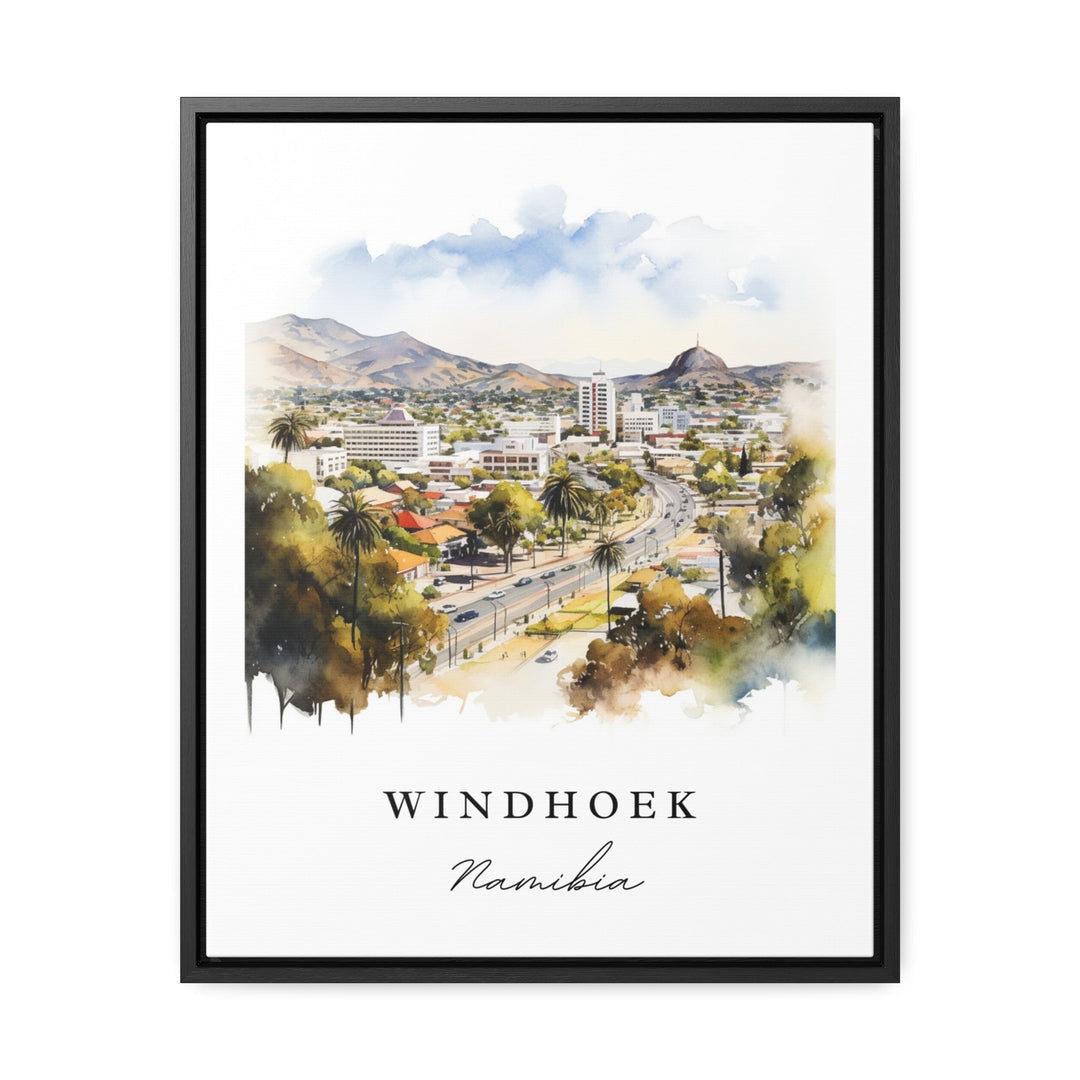 Windhoek traditional travel art - Namibia, Windhoek poster, Wedding gift, Birthday present, Custom Text, Personalised Gift