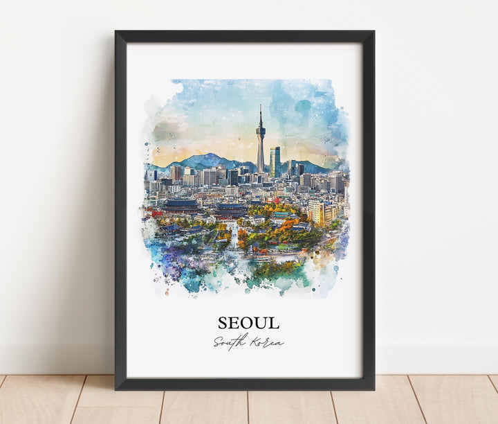 Seoul, South Korea – Watercolor Art Print