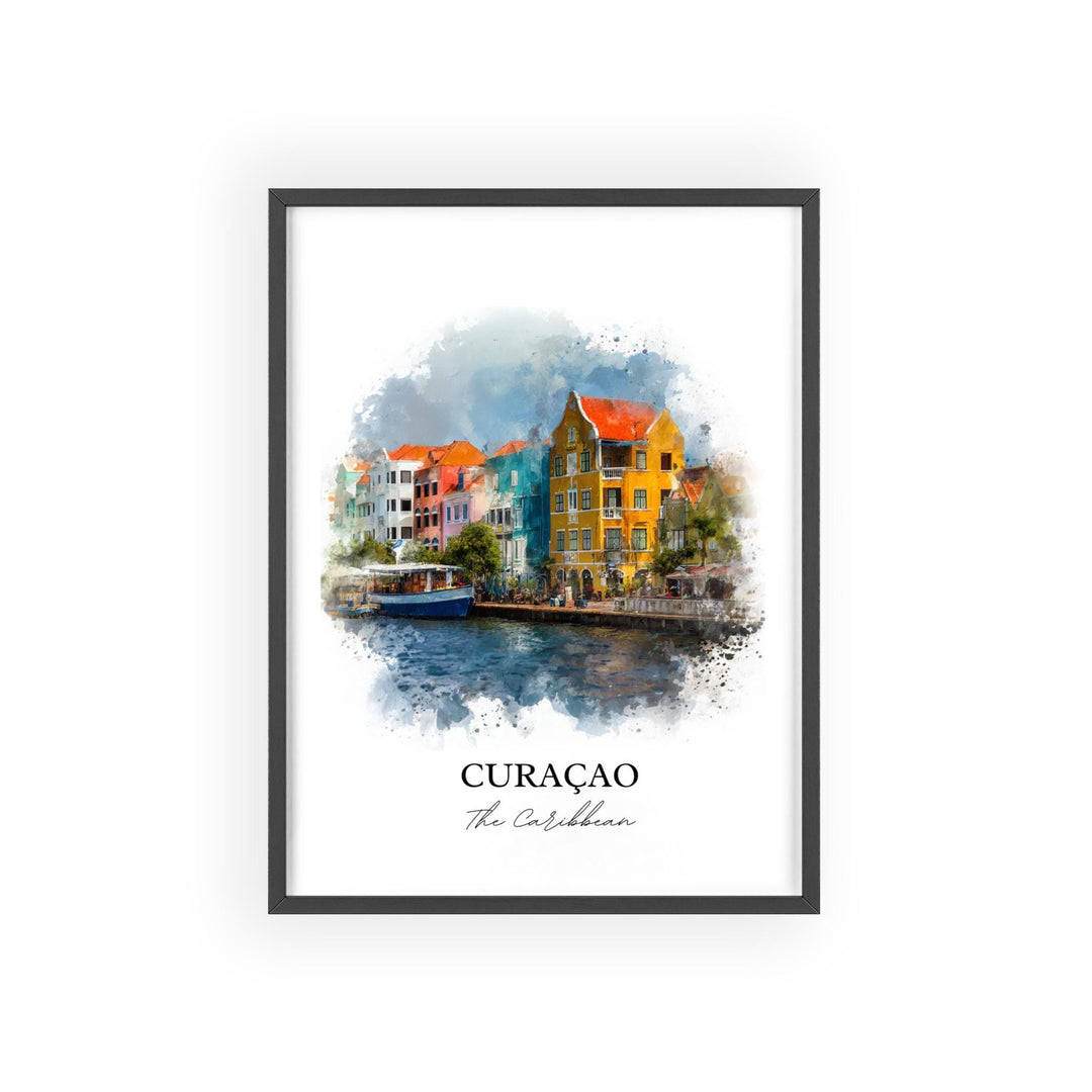 Curaçao Wall Art, Curaçao Print, Curaçao Watercolor, Curaçao Island Gift, Travel Print, Travel Poster, Housewarming Gift