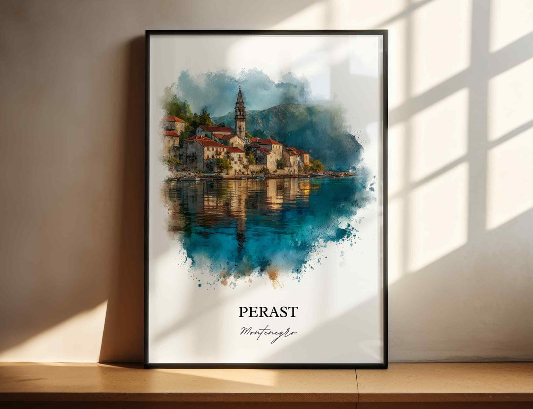 Perast, Montenegro – Watercolor Art Print