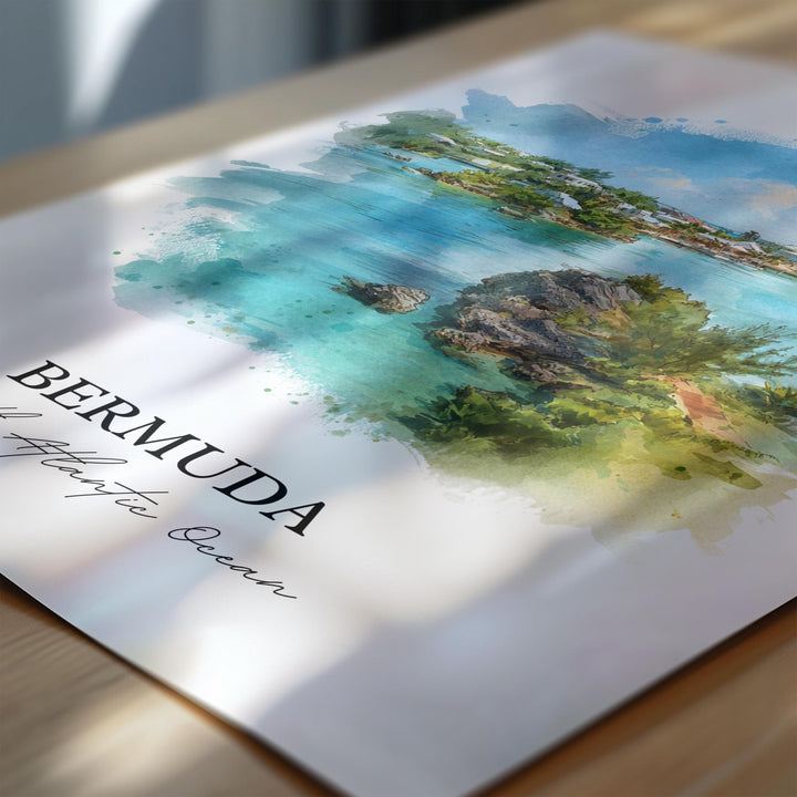 Bermuda Wall Art, Bermuda Print, Bermuda Watercolor Art, Bermuda Gift, Travel Print, Travel Poster, Housewarming Gift