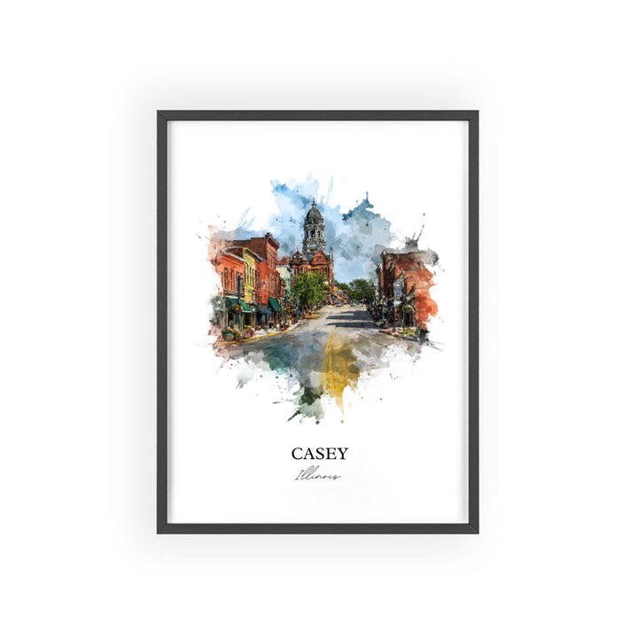 Casey, Illinois – Watercolor Art Print