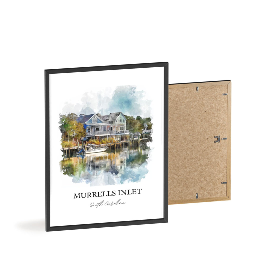 Murrells Inlet SC Wall Art, Georgetown County Print, SC Watercolor Art, Murrells Inlet Gift, Travel Print, Travel Poster, Housewarming Gift