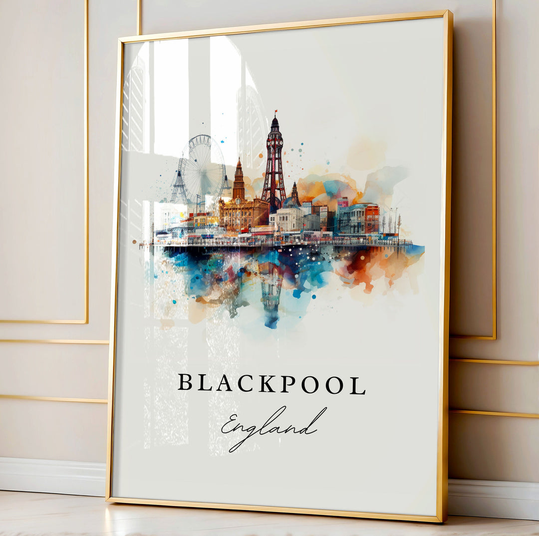 Blackpool England wall art - England, Blackpool poster print, Blackpool Wedding gift, Birthday present, Custom Text, Perfect Gift